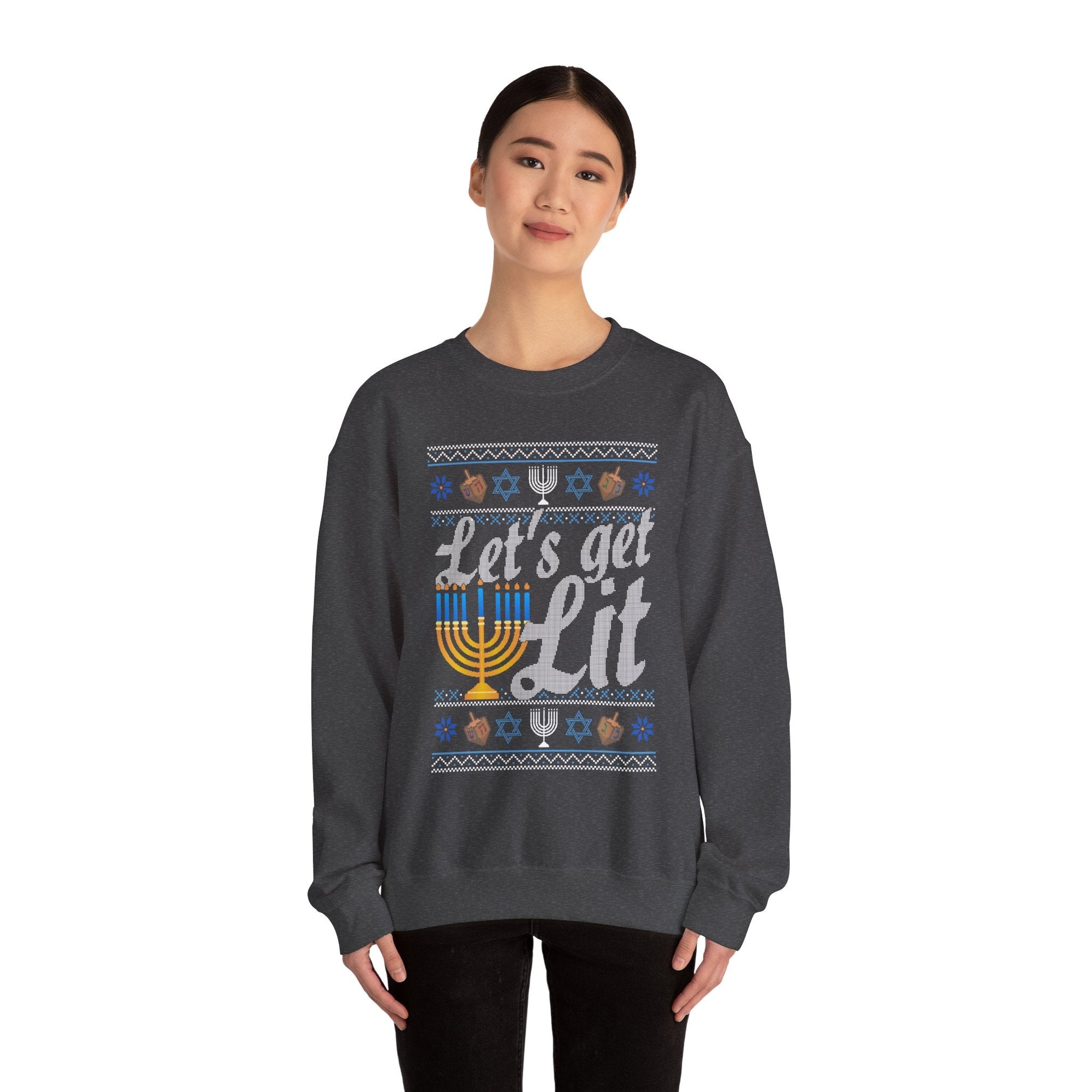 Let&#39;s Get Lit Ugly Hanukkah Sweater - Shop Israel