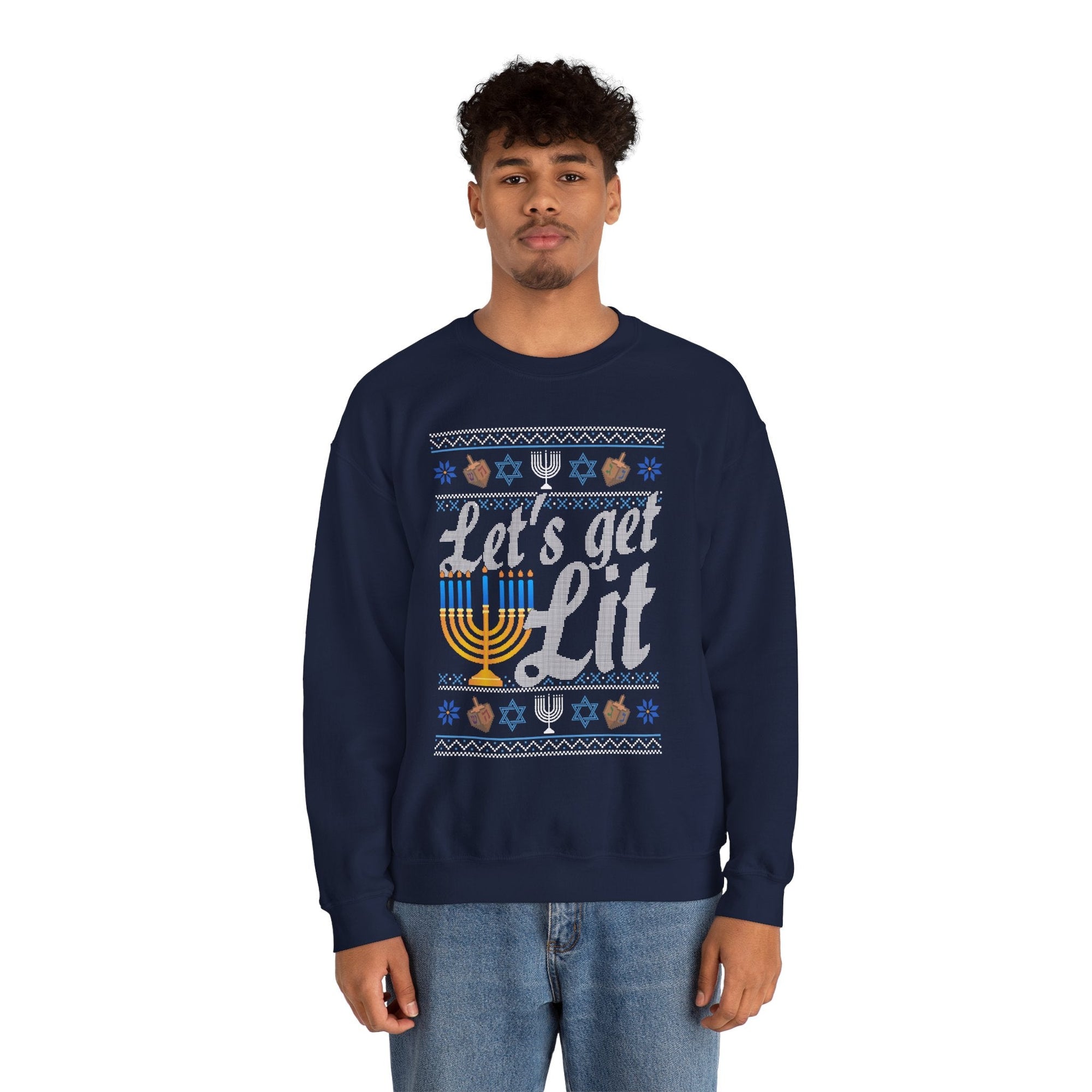 Let&#39;s Get Lit Ugly Hanukkah Sweater - Shop Israel