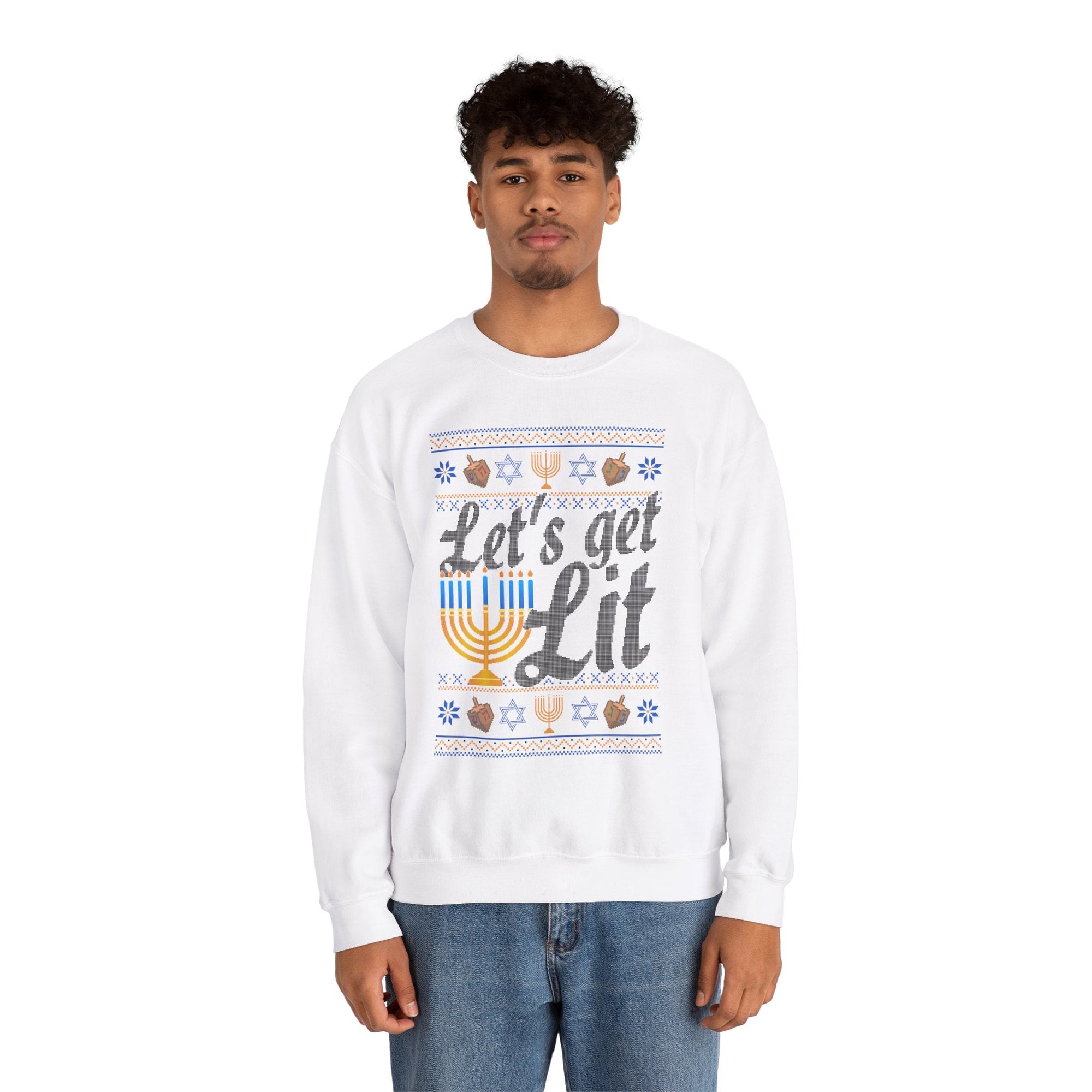 Let&#39;s Get Lit Ugly Hanukkah Sweater - Shop Israel