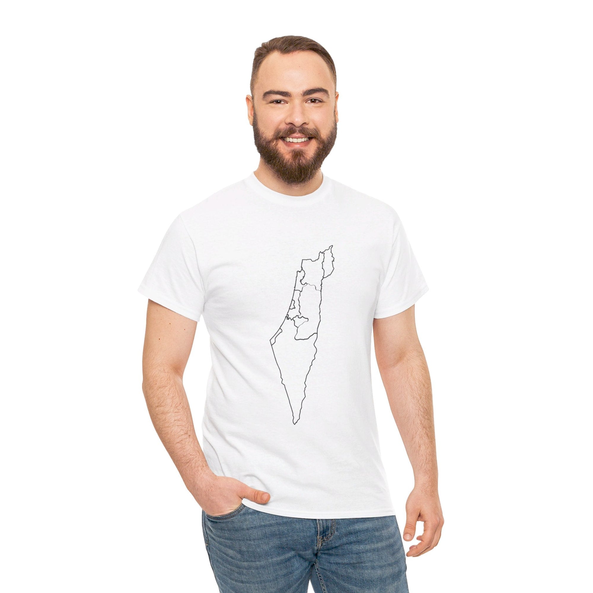 Line Map of Israel T - Shirt - Shop Israel