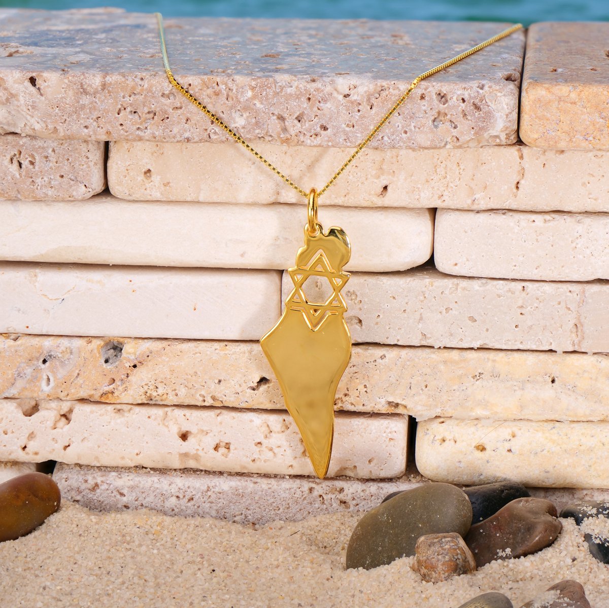 Map of Israel Star of David Necklace - Shop Israel