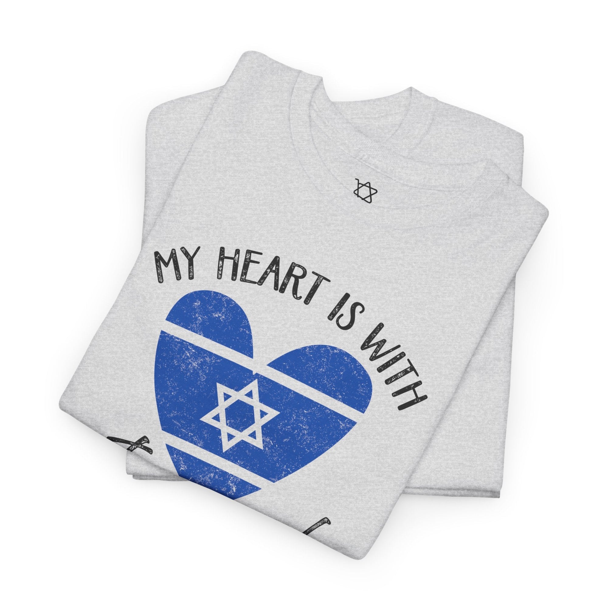 My Heart is with Israel T-Shirt - Shop Israel