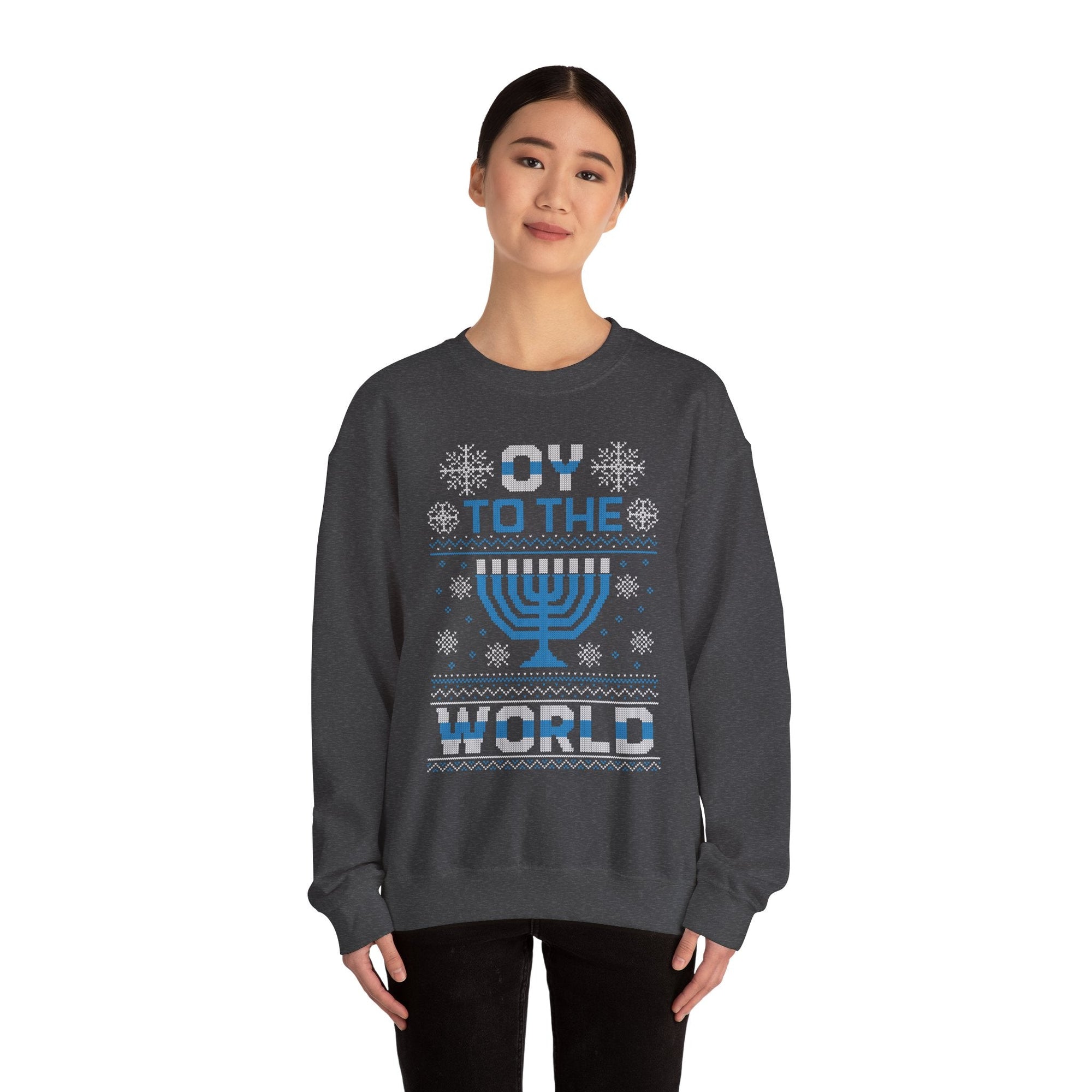 Oy To The World Ugly Hanukkah Sweater - Shop Israel