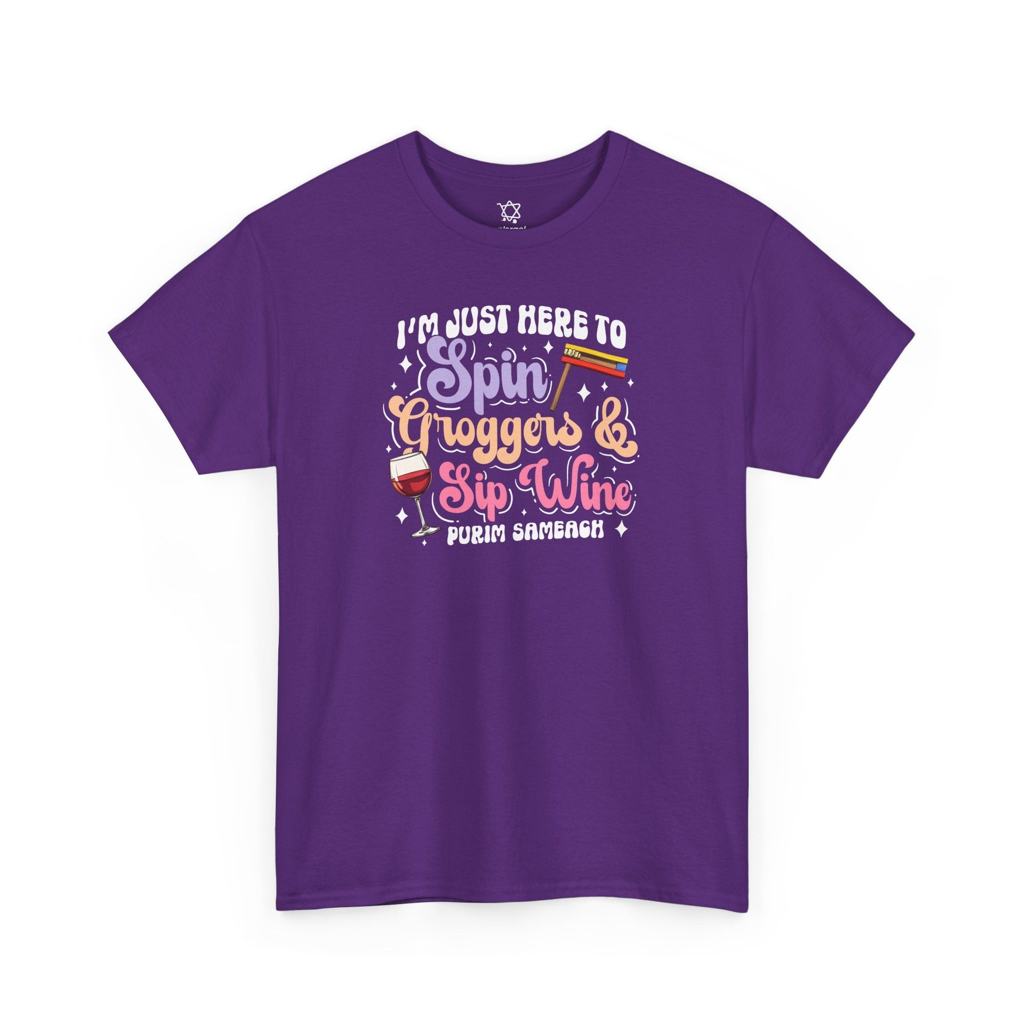 Purim Spin Groggers Sip Wine T-Shirt - Shop Israel