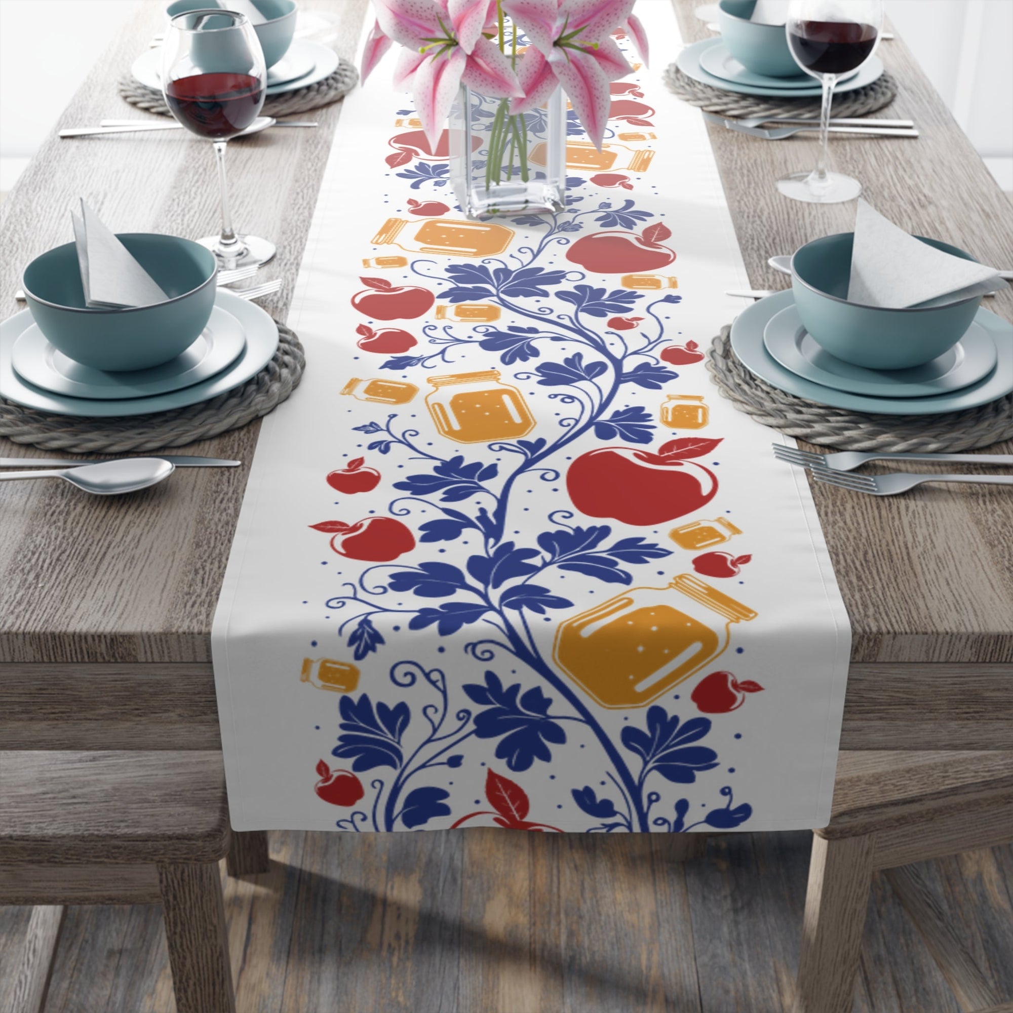 Rosh Hashanah Apples & Honey Table Runner - Shop Israel