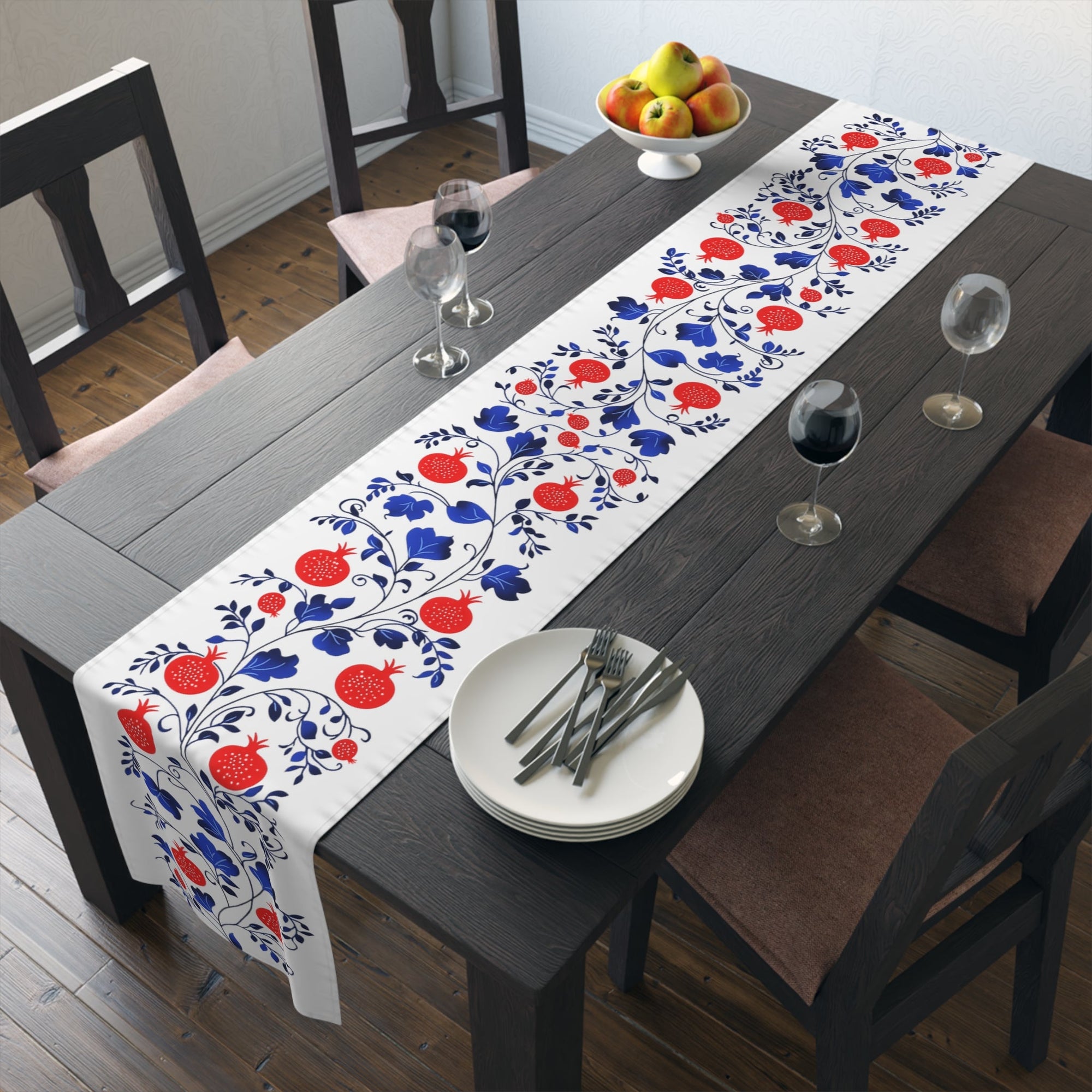 Rosh Hashanah Pomegranate Table Runner - Shop Israel