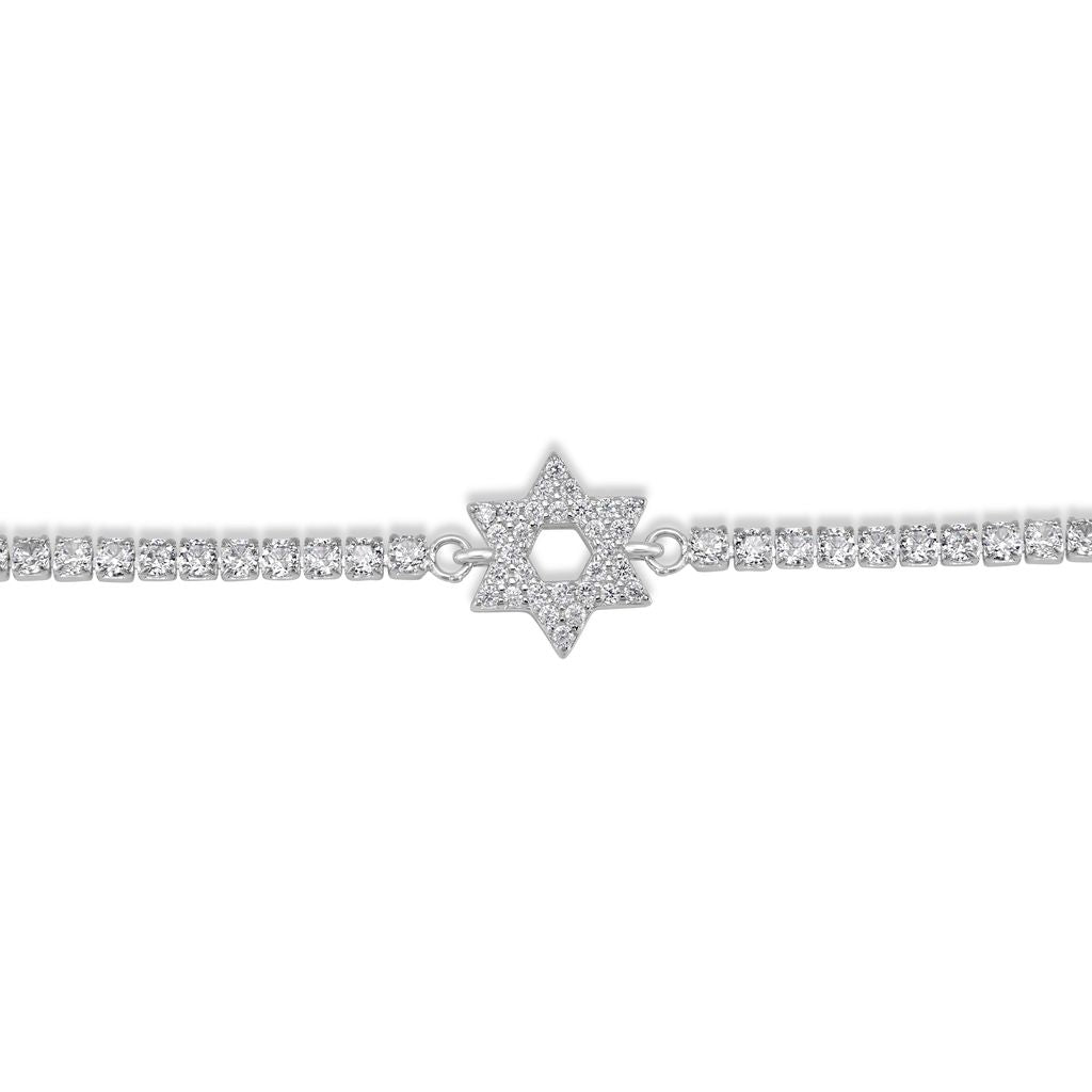 Star of David Studded Bar Bracelet - Shop Israel