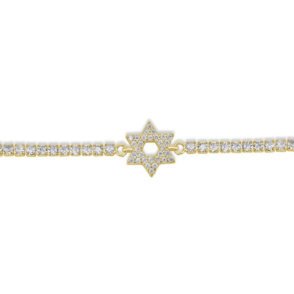 Star of David Studded Bar Bracelet - Shop Israel