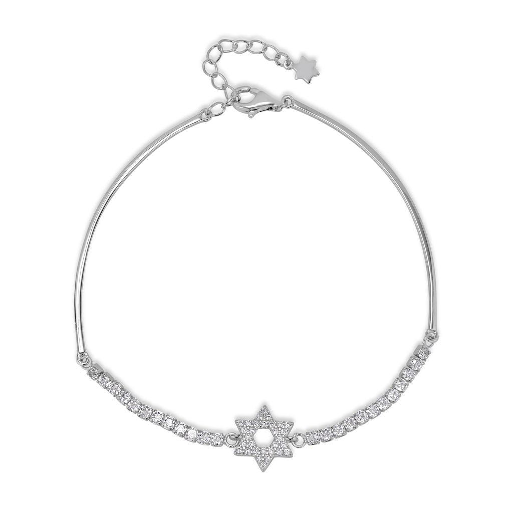 Star of David Studded Bar Bracelet - Shop Israel
