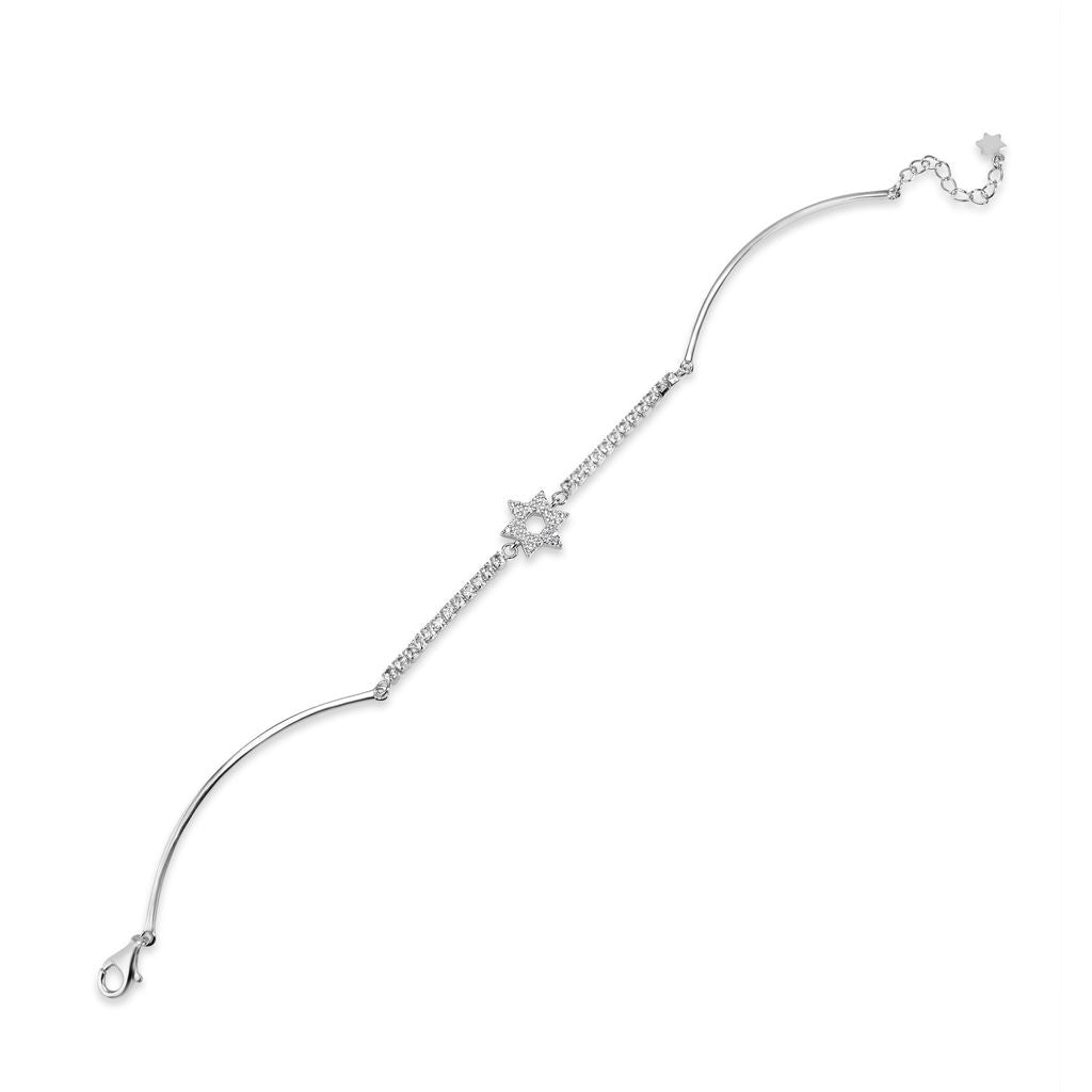 Star of David Studded Bar Bracelet - Shop Israel