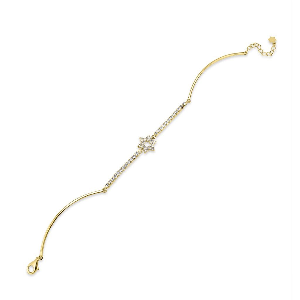 Star of David Studded Bar Bracelet - Shop Israel