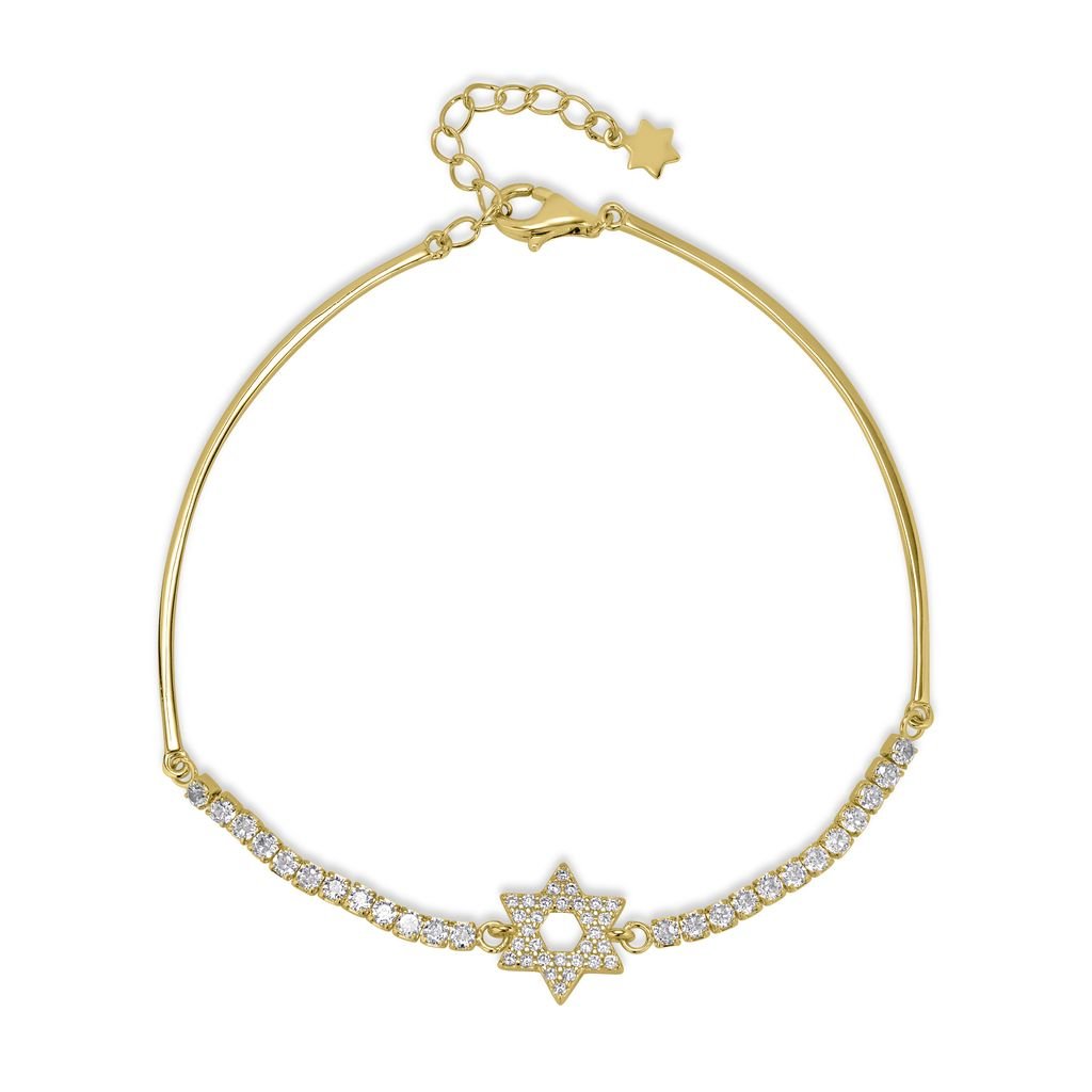 Star of David Studded Bar Bracelet - Shop Israel
