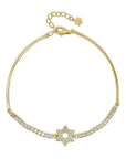 Star of David Studded Bar Bracelet - Shop Israel