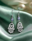 Studded Hamsa Hanging Earrings - Shop Israel