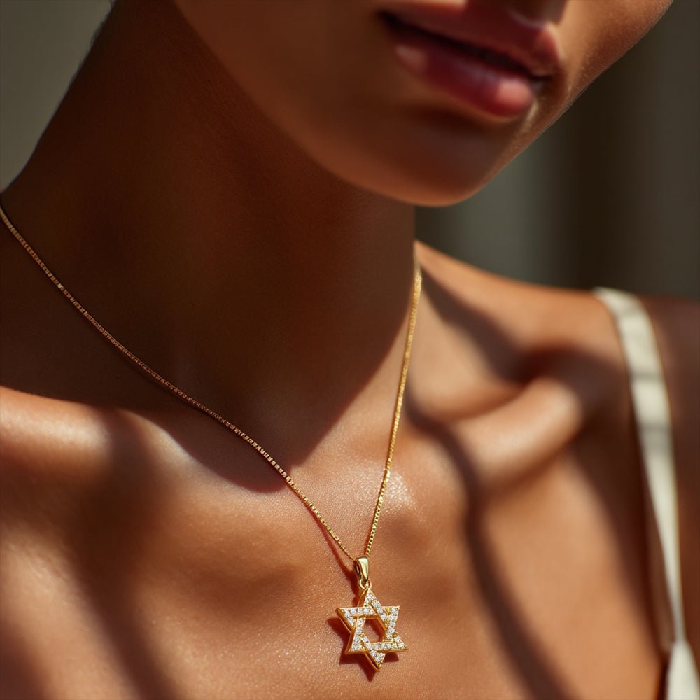 Studded Star of David Necklace - Shop Israel