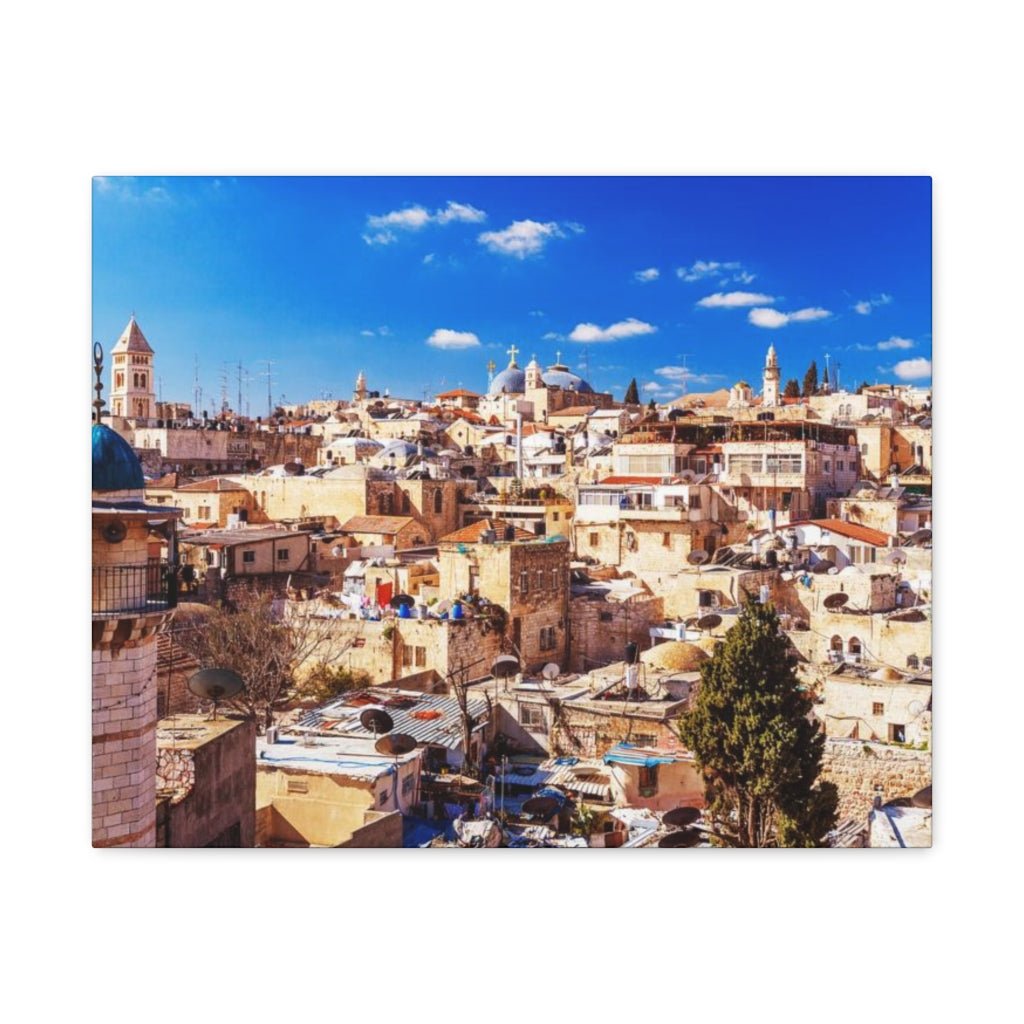 Roofs of Old City Premium Canvas - Shop Israel