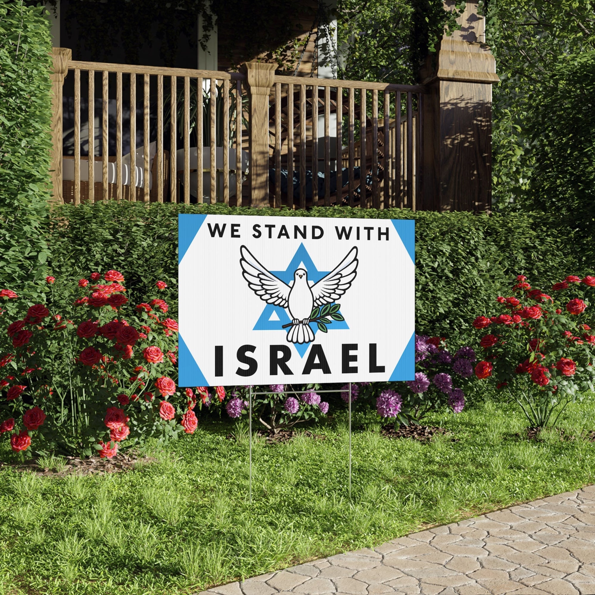 &quot;We Stand With Israel&quot; Lawn Sign - Shop Israel